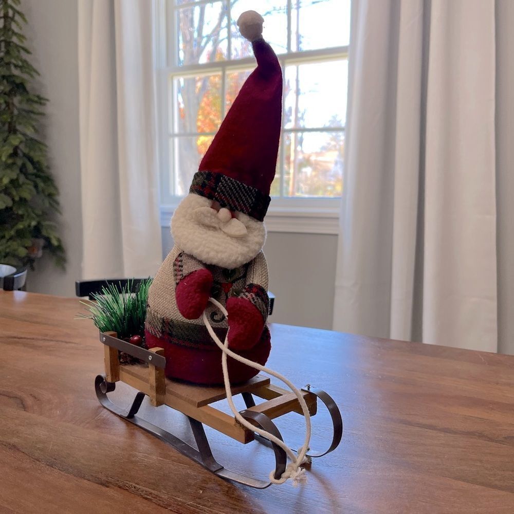 Holiday Plush Santa on Sled